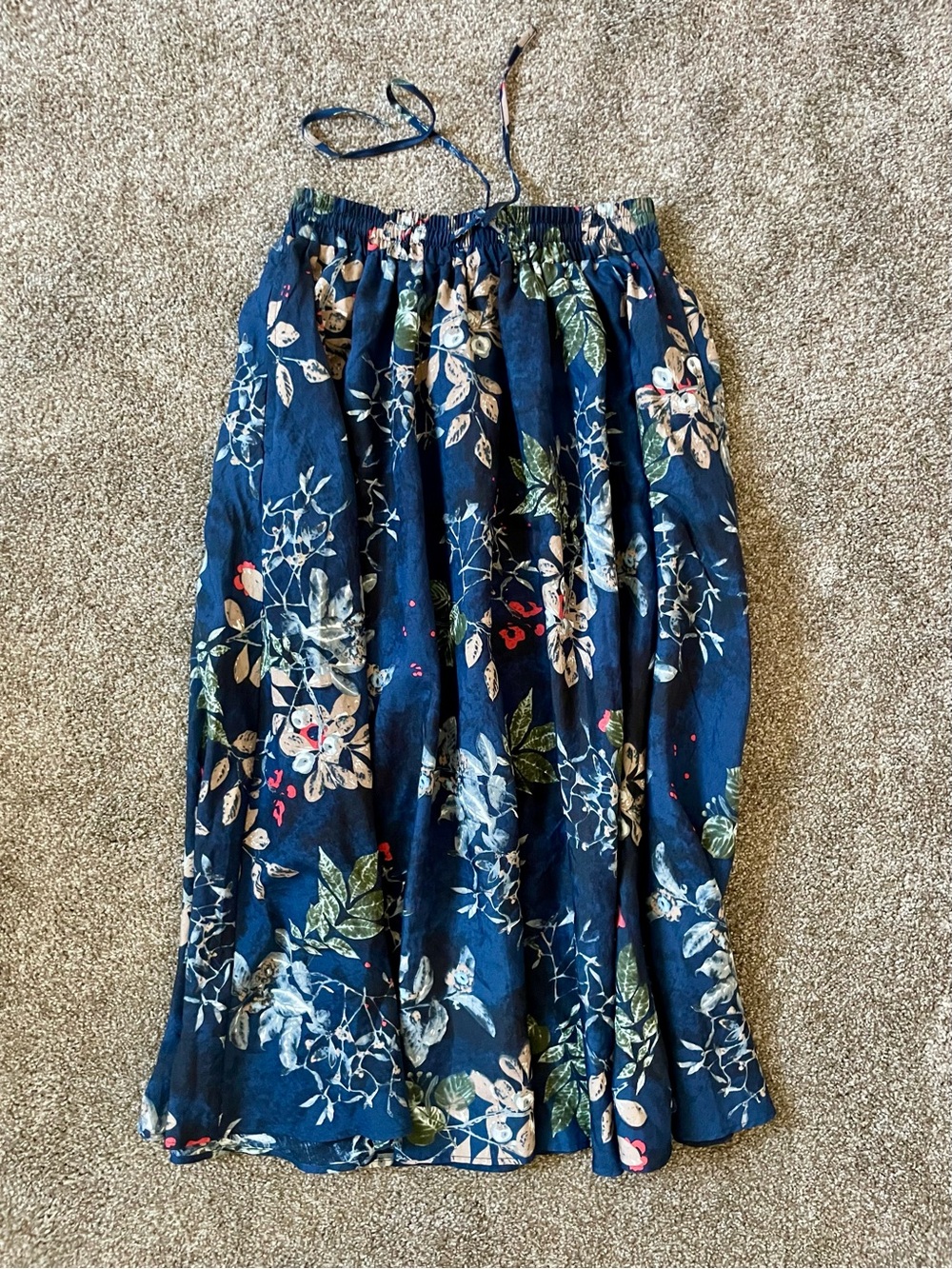 Women's Navy Floral Maxi Skirt